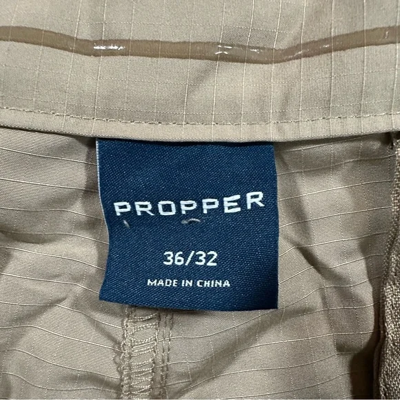 Propper Edgetec Tactical Pants Khaki 36x32 Slider Waist DWR Ripstop Mens - Picture 8 of 10
